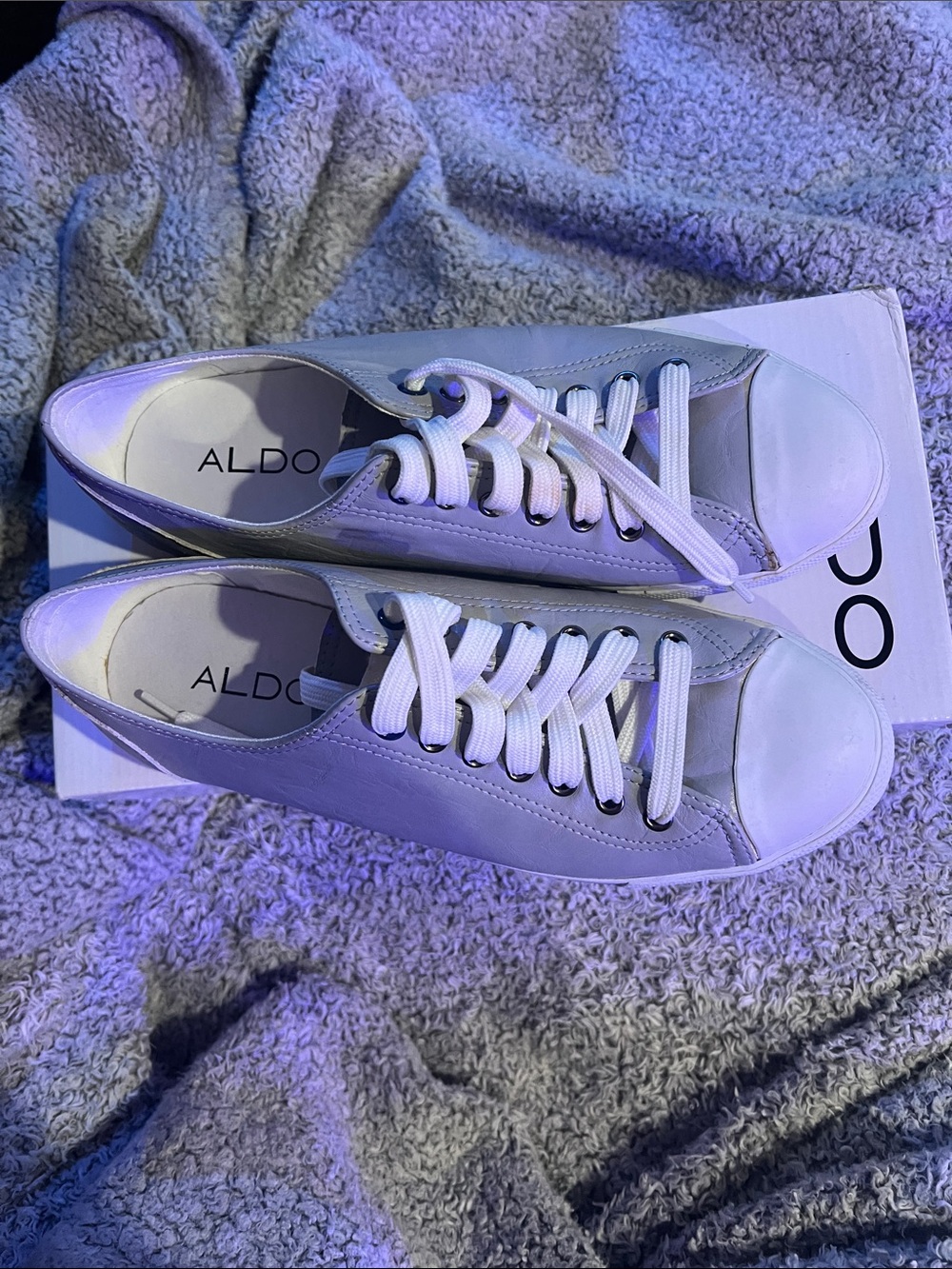 ALDO Men’s Gray  Leather Low-Top Sneakers
